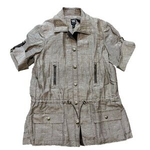 Worth New York Pinstripe Short Sleeve Jacket